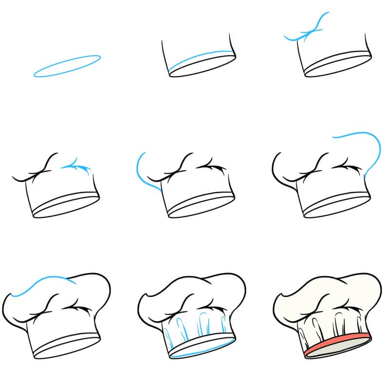 Chef hat (4) Drawing Ideas