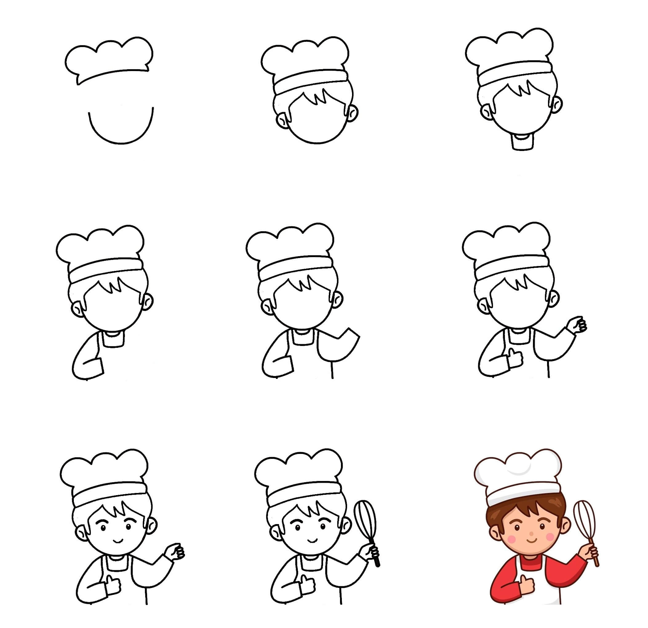 How to draw Chef idea (4)