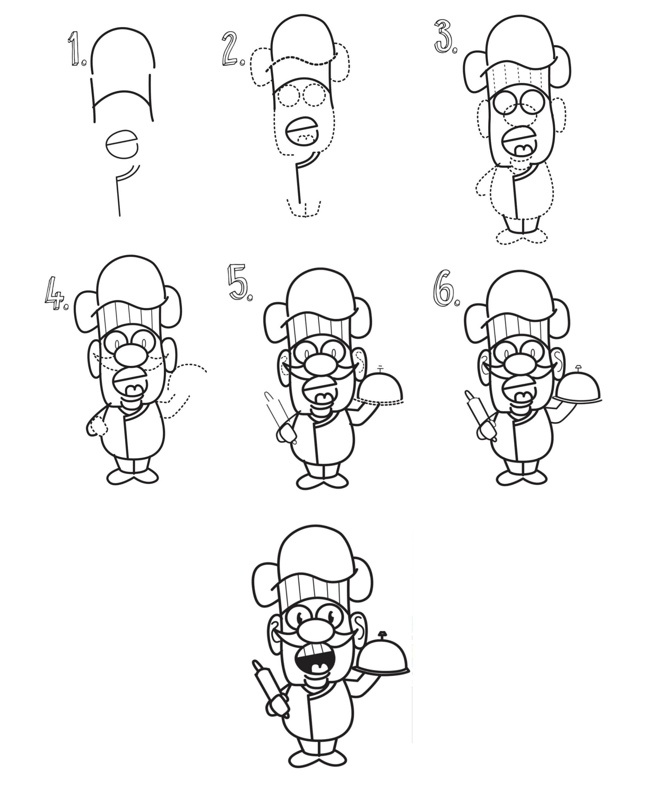 How to draw Chef idea (6)