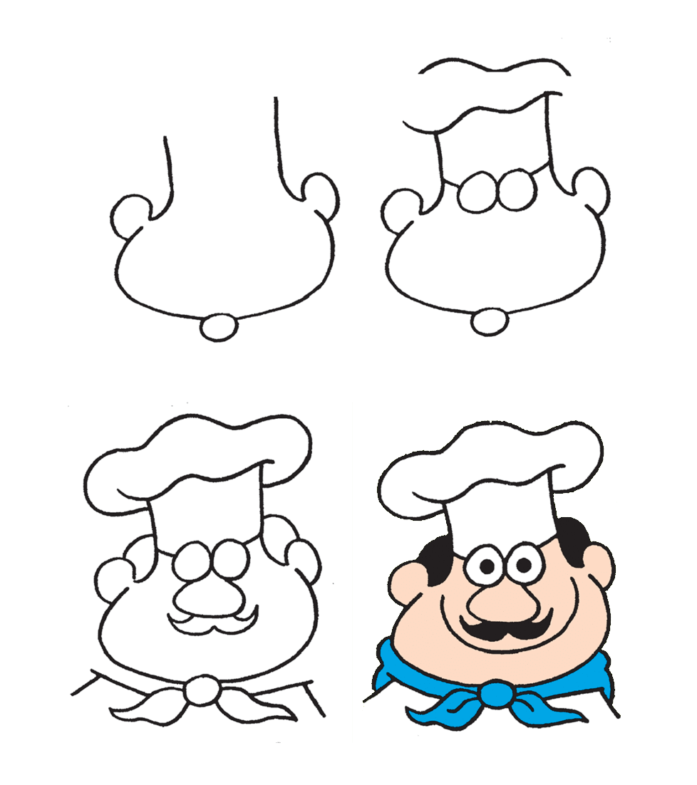 Chef simple (2) Drawing Ideas