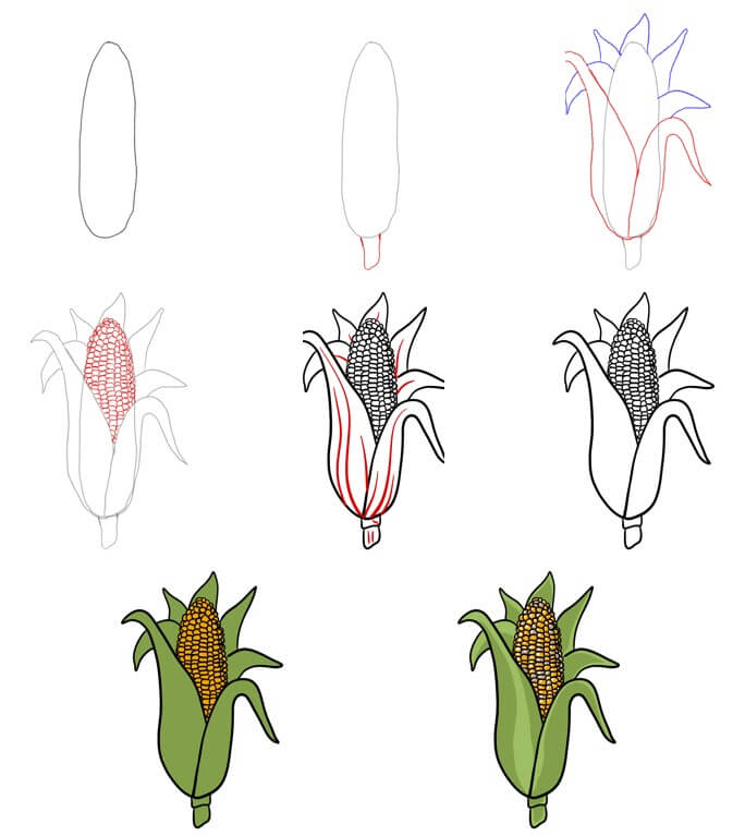 How to draw Corn idea (13)