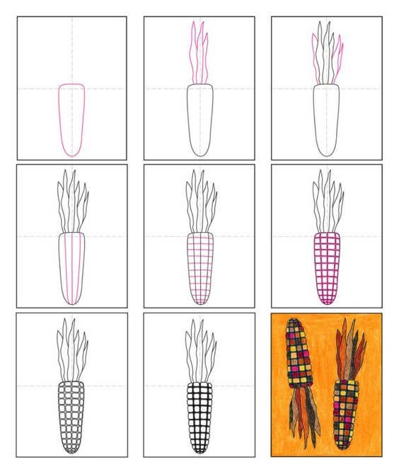 How to draw Corn idea (3)