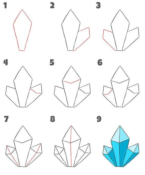 How to draw Crystal idea (10)