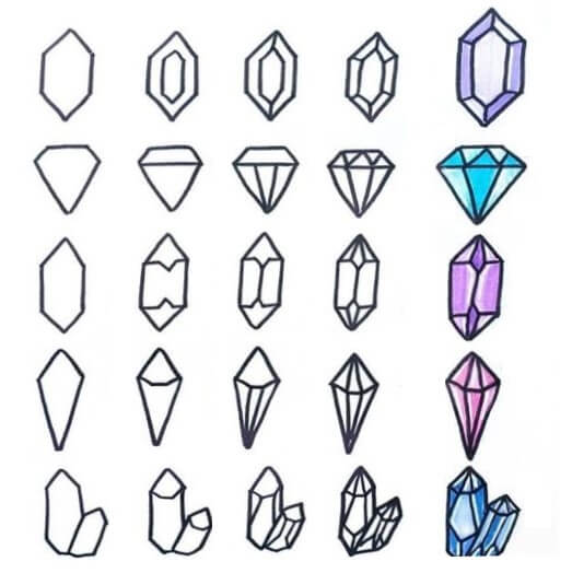 How to draw Crystal idea (14)