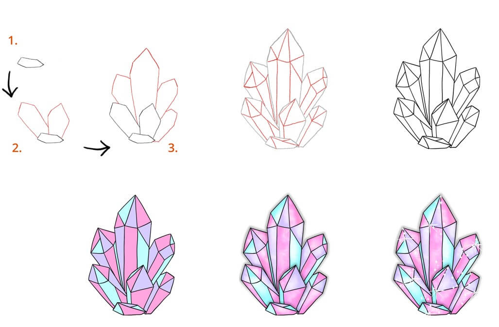 How to draw Crystal idea (17)