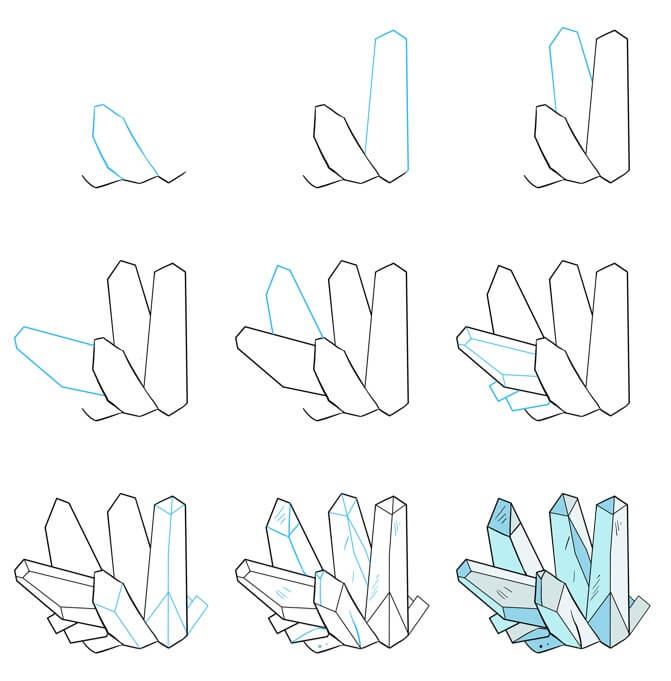 How to draw Crystal idea (18)