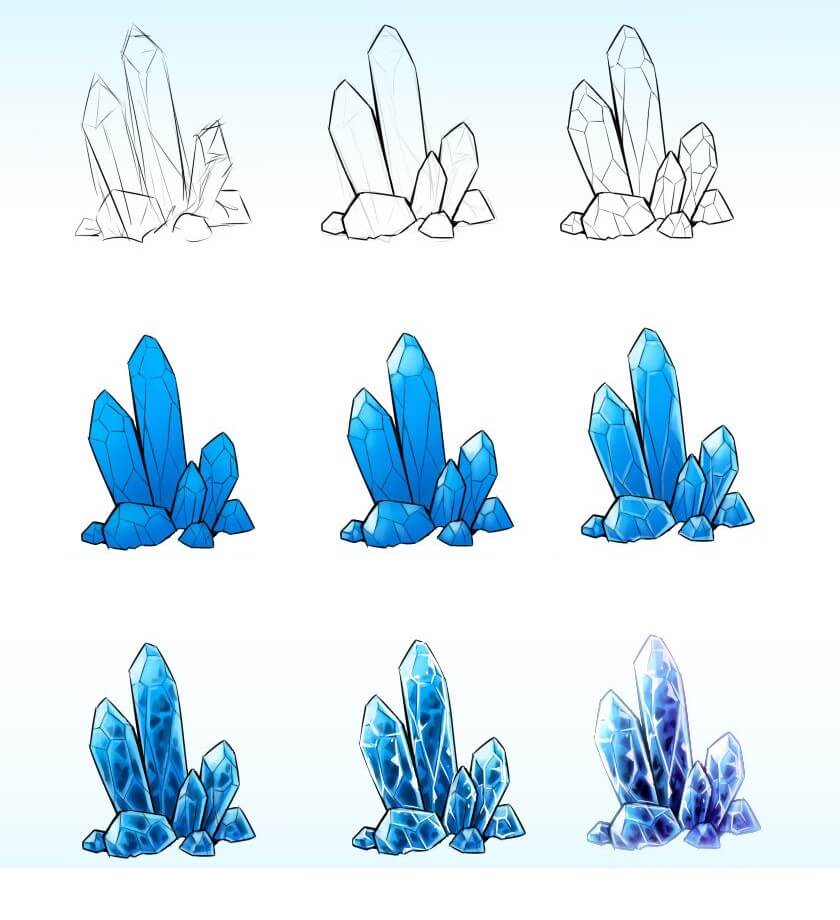 How to draw Crystal idea (4)