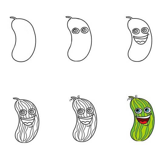 How to draw Cucumber idea (1)