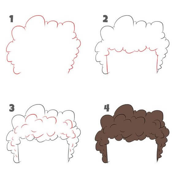 How to draw Curly hair idea (6)