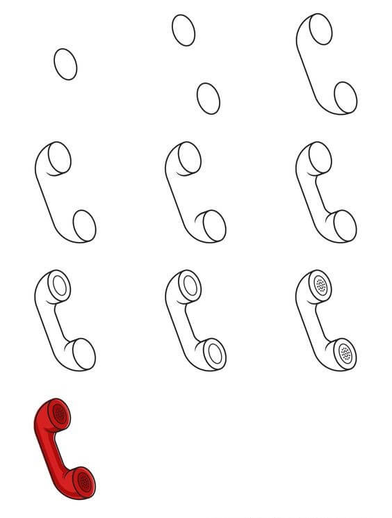 How to draw Desk phone (2)