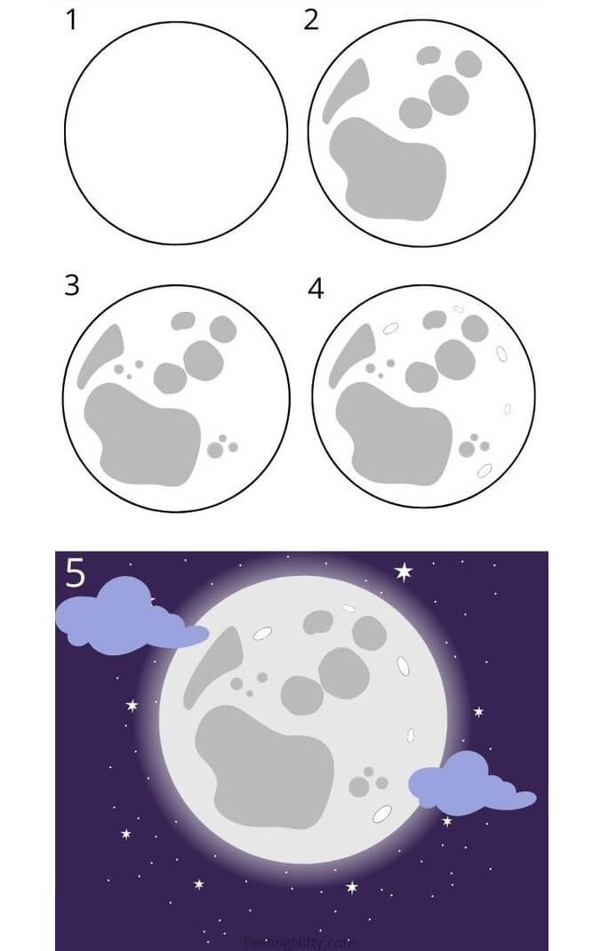 How to draw Full moon (1)