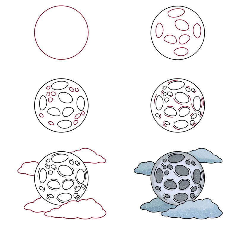 How to draw Full moon (12)