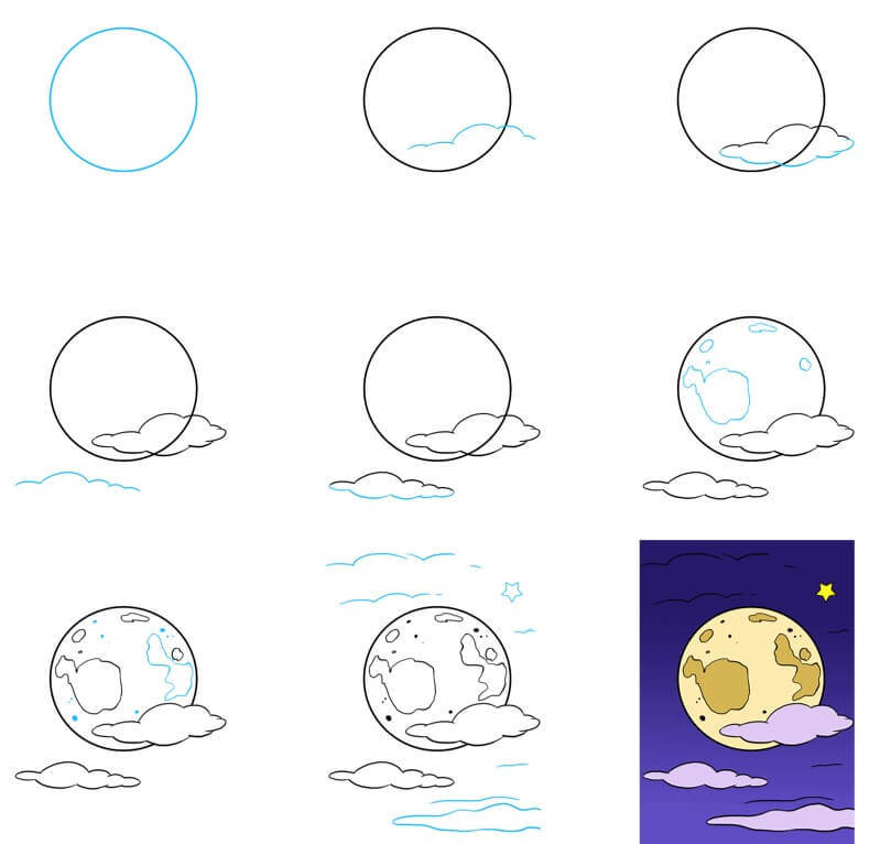 Full moon (6) Drawing Ideas