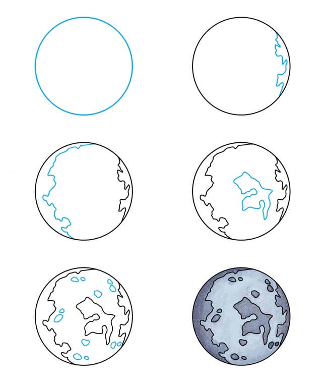 How to draw Full moon (8)