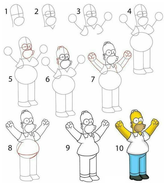 How to draw Homer Simpson (1)