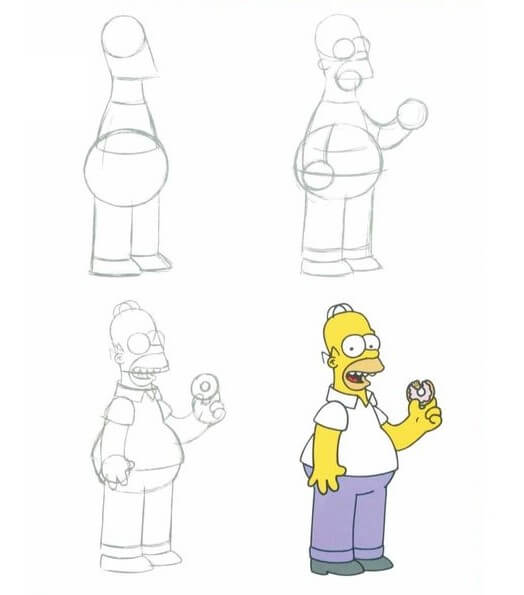 How to draw Homer Simpson (2)