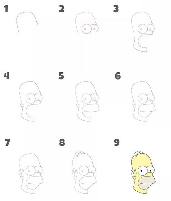 How to draw Homer Simpson (4)