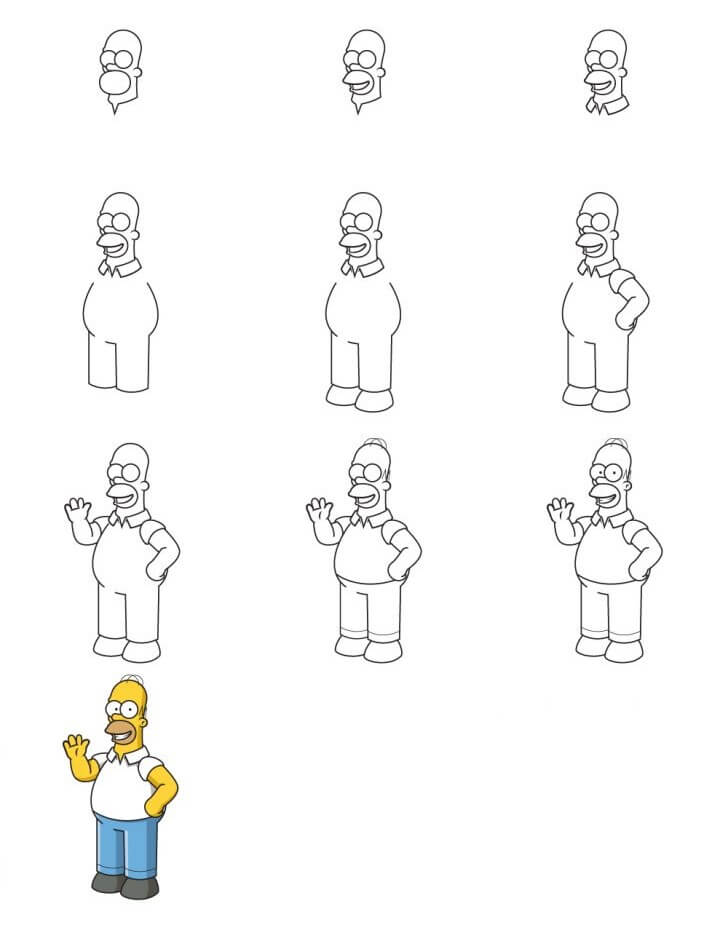 How to draw Homer Simpson (5)