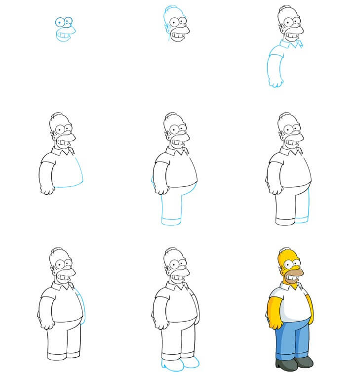 How to draw Homer Simpson (7)