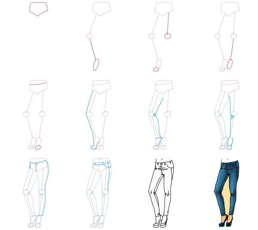 How to draw Jeans idea (16)