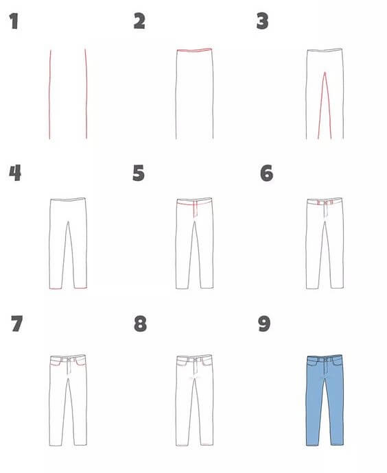 How to draw Jeans idea (8)