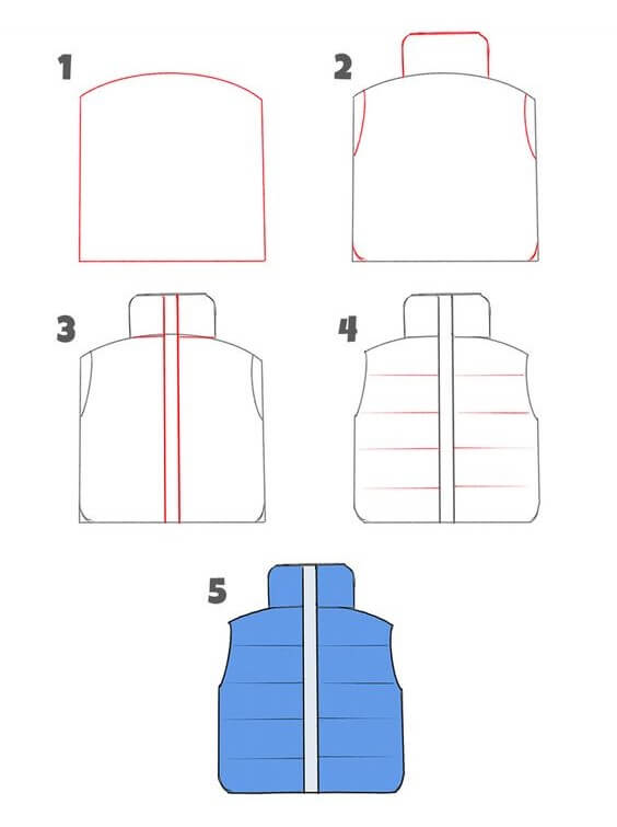 How to draw Life jacket (2)