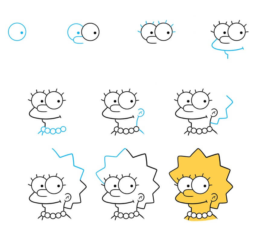 How to draw Marge Simpson (10)