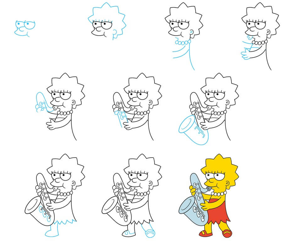 How to draw Marge Simpson (9)