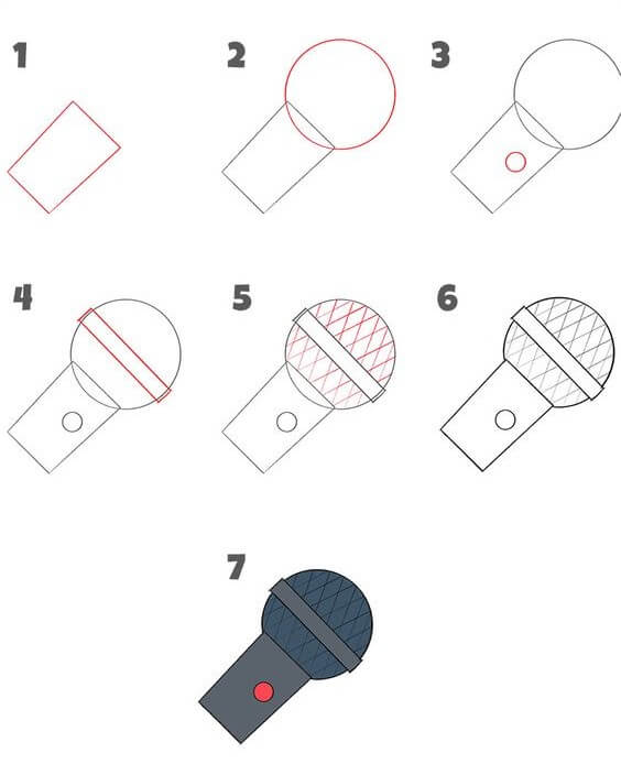 How to draw Microphone idea (1)