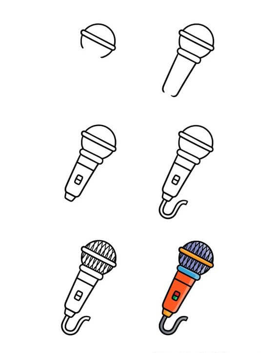 How to draw Microphone idea (3)