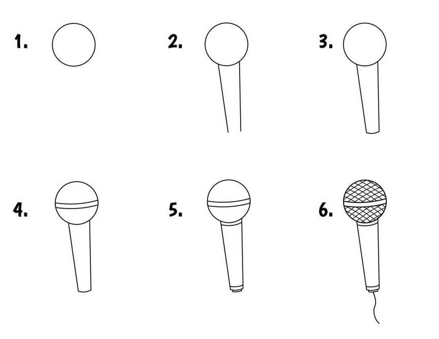 How to draw Microphone idea (4)