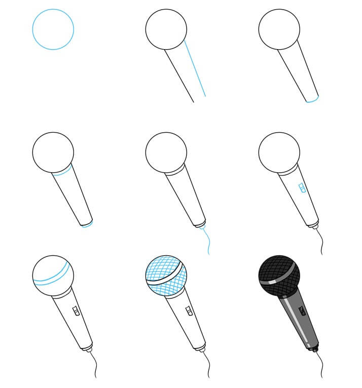 How to draw Microphone idea (6)