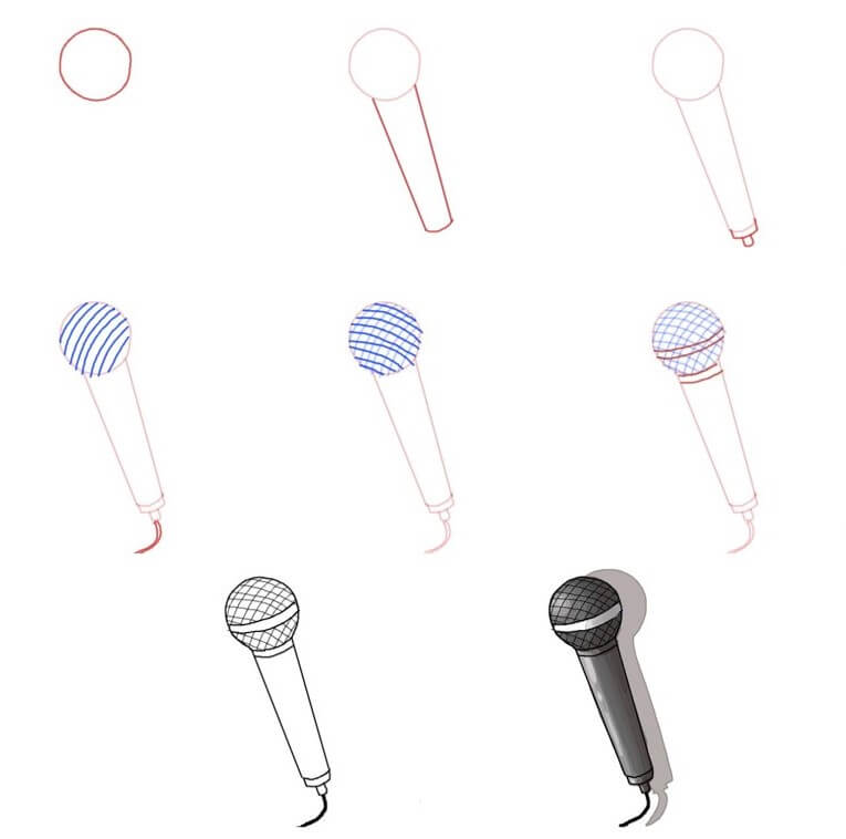 How to draw Microphone idea (8)