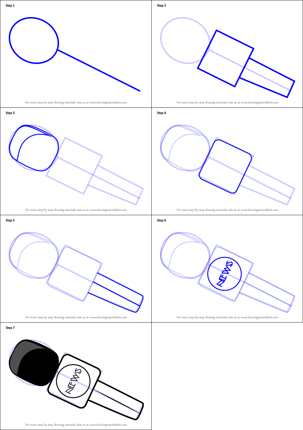 How to draw Microphone simple (2)