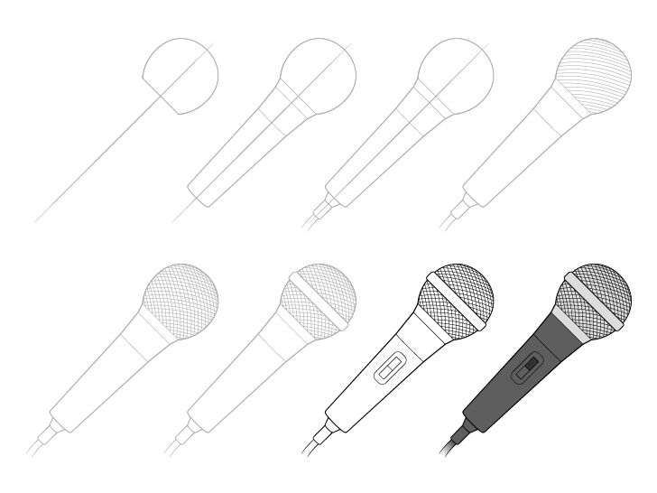 How to draw Microphone simple (3)