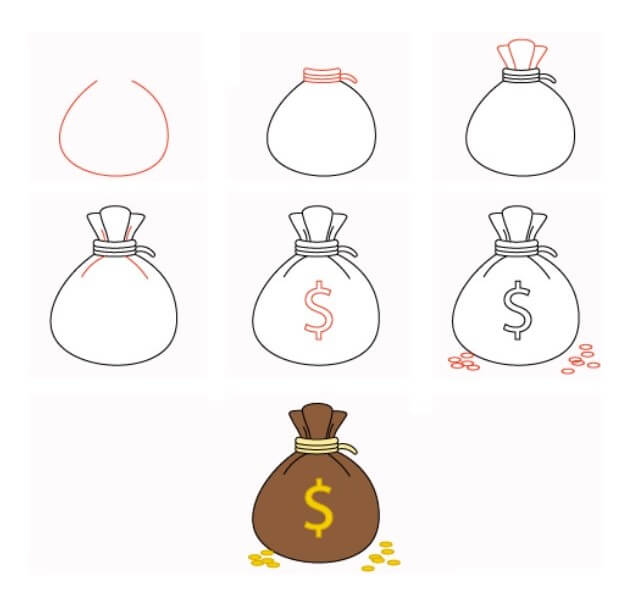 Money bag (2) Drawing Ideas