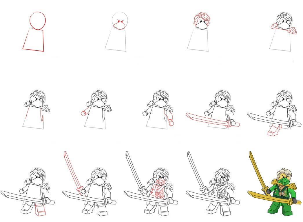 How to draw Ninja go idea (8)