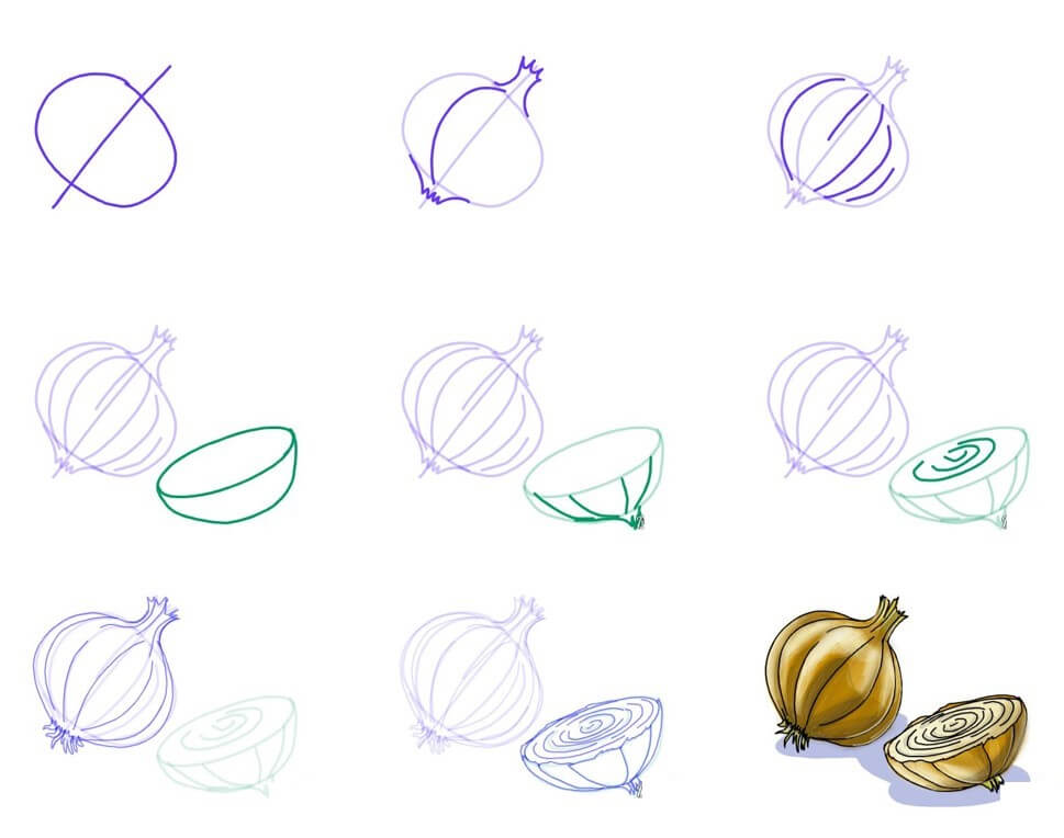 How to draw Onion idea (9)