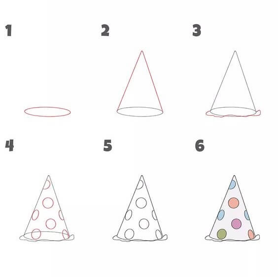 How to draw Party hat