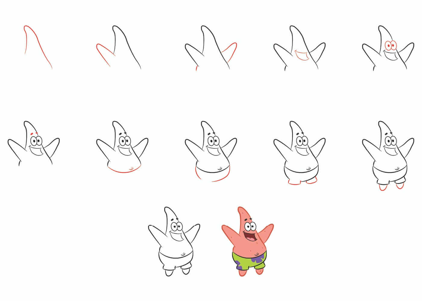 How to draw Patrick star (1)