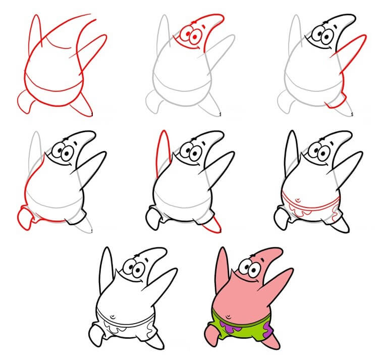 How to draw Patrick star (10)