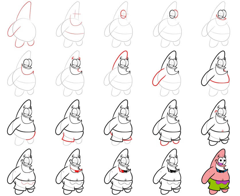 How to draw Patrick star (11)