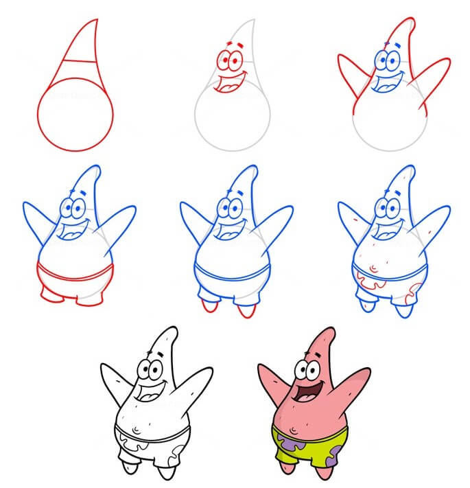 How to draw Patrick star (12)