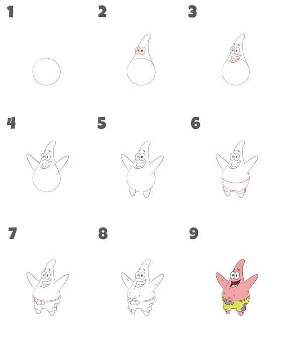 How to draw Patrick star (2)