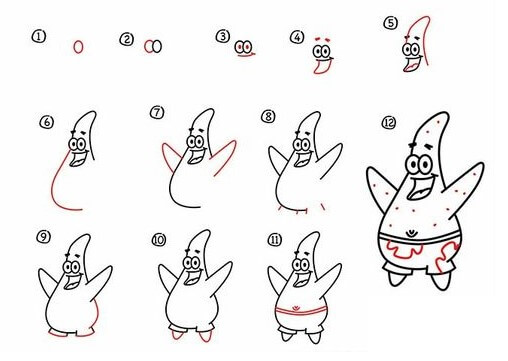 How to draw Patrick star (3)