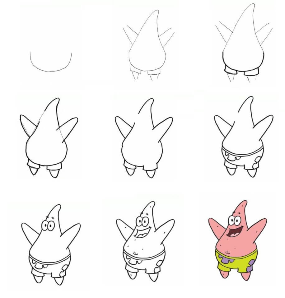 How to draw Patrick star (7)