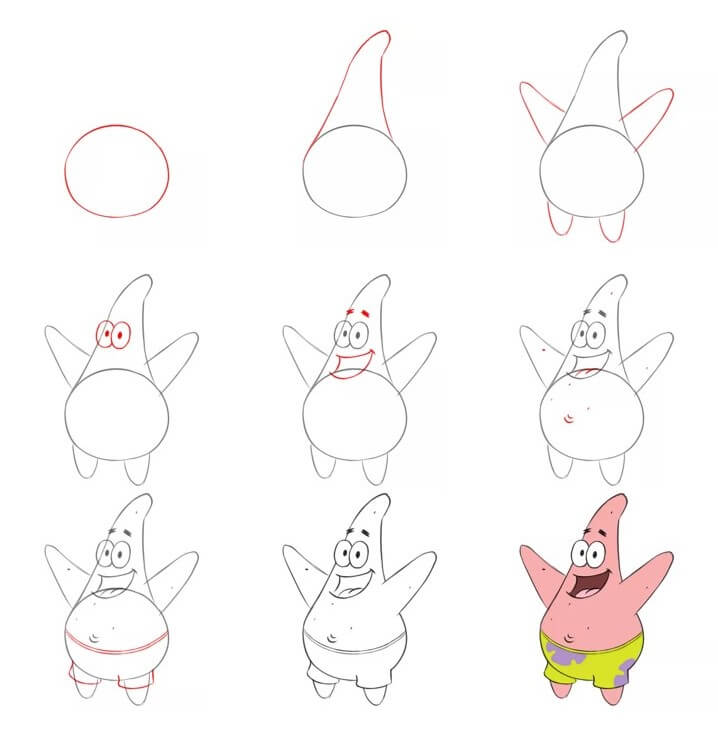 How to draw Patrick star (9)