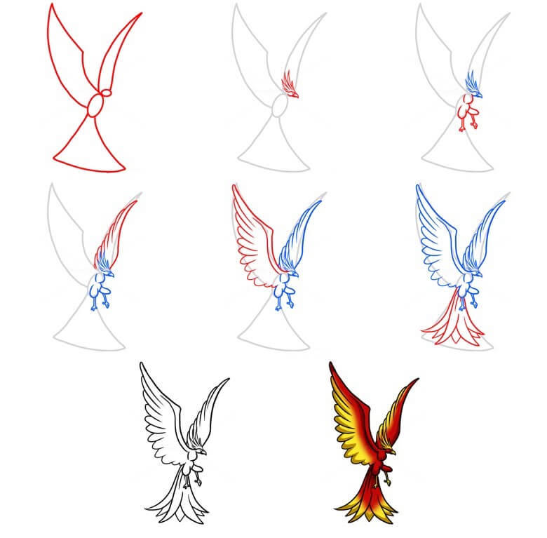 How to draw Phoenix idea (12)