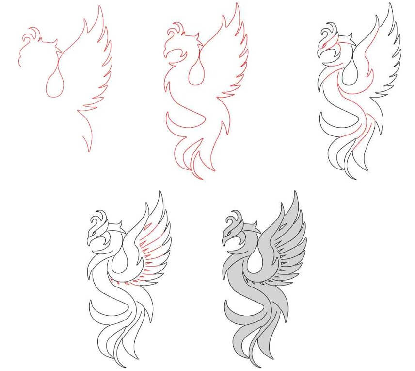 How to draw Phoenix idea (14)