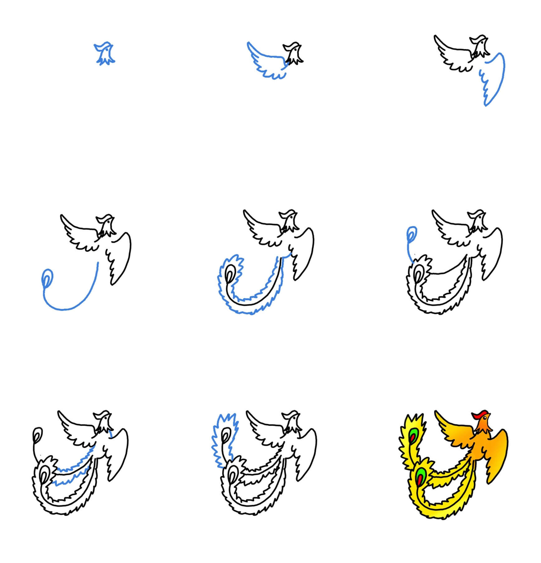 How to draw Phoenix idea (4)